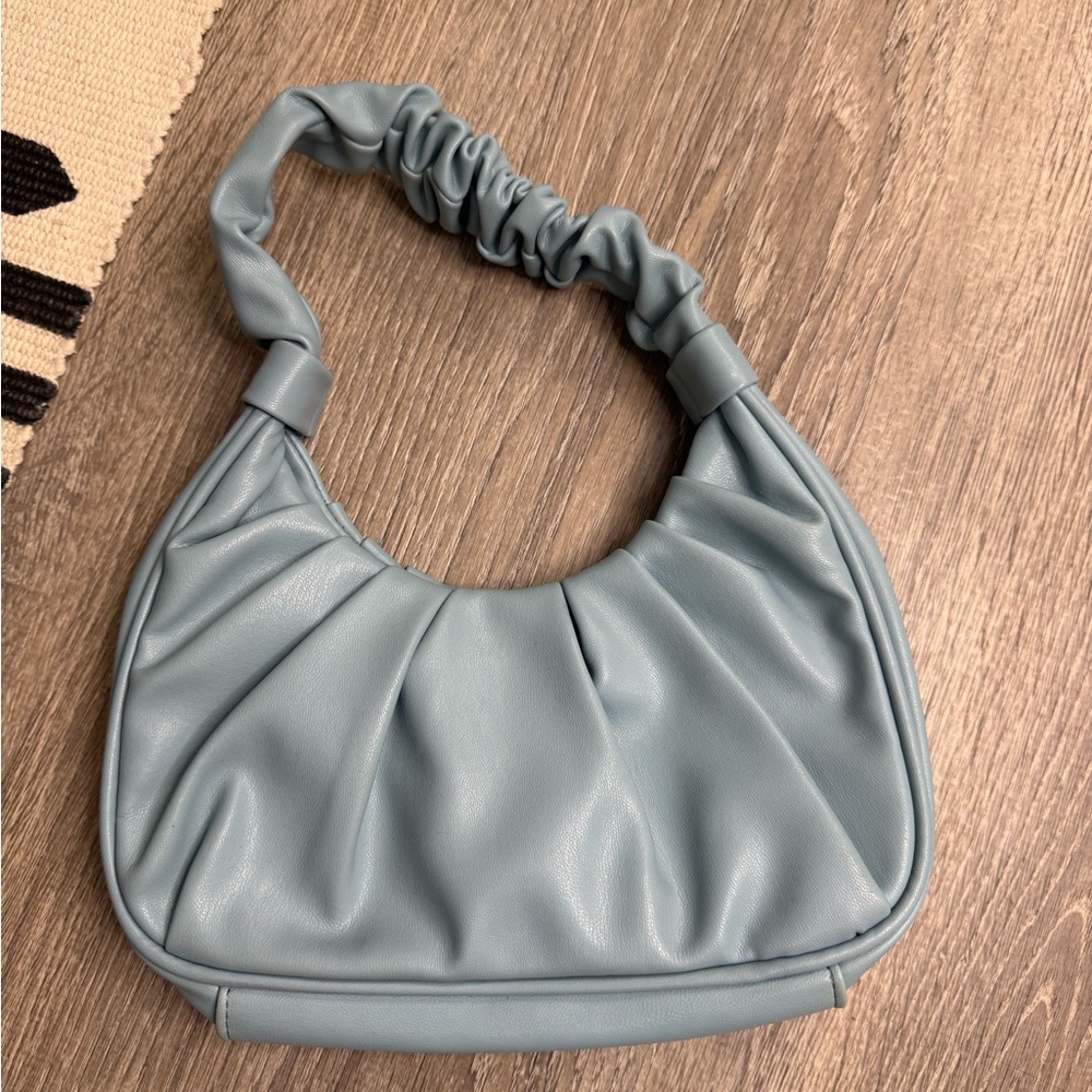 Olivia & Kate Light Blue Faux Leather Mini Shoulder Bag - Picture 2 of 10